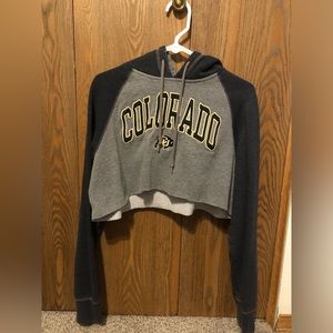 CU Boulder cropped hoodie